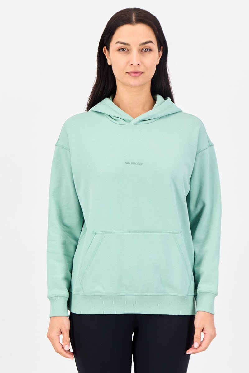 New Balance Women Sportswear Fit Long Sleeve Outdoor Hoodie, Mint Green - Image 1